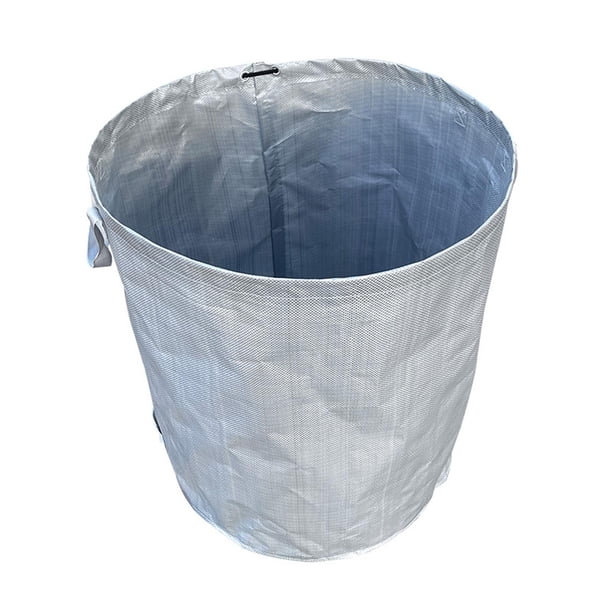 Bolsa reutilizable para hojas de jardín con asas, bolsa para piscina y jardín para recoger hojas de césped. gris plata 500L