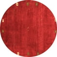thumbnail image 1 of Ahgly Company Indoor Round Abstract Orange Contemporary Area Rugs, 4' Round, 1 of 1