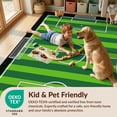thumbnail image 4 of Design&I 8'x10' Washable Area Rug Extra Large Skid-Resistant Low Profile Striped Bold Goal Net Motif Door Center Markings Soccer Field Refined Structured for Living Room, Family, 4 of 7