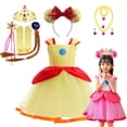 thumbnail image 2 of Disfraz de princesa de Halloween, tutú de tul amarillo y Rosa de Aurora Bella, disfraz de Halloween, 2023 Fivean unisex, 2 of 2