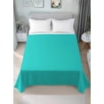 thumbnail image 4 of Turquoise Flat Sheets Only King Size, Soft Breathable Bed Top Sheets for Mattress, Modern Pure Turquoise Luxury Bedding Flat Sheets for Home Hotel Bedroom Bed Protection, 4 of 9