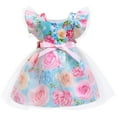 thumbnail image 2 of Girls Floral Princess Dress Bowknot Waist Pageant Wedding Costumes Gown, 2 of 7