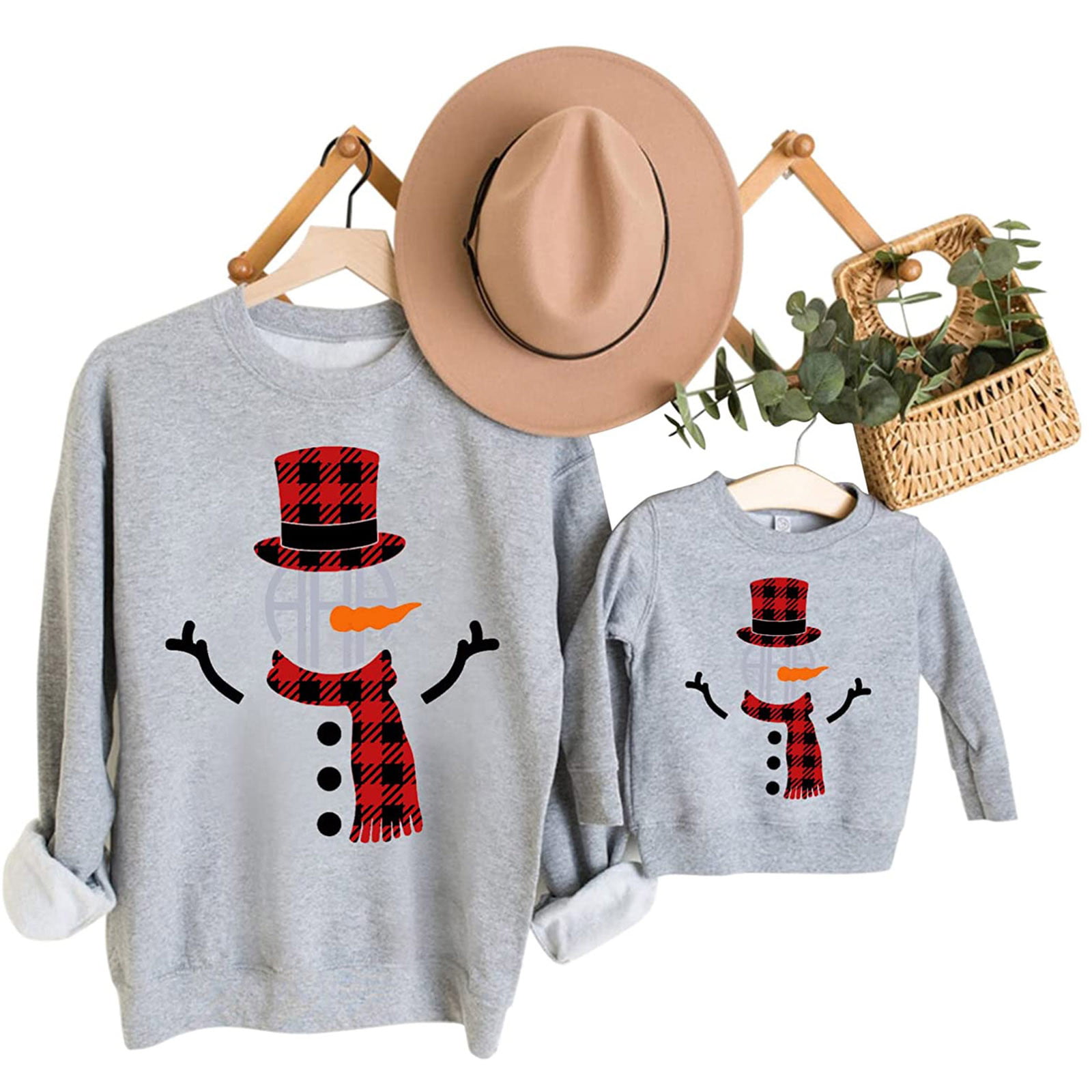 ZCFZJW Merry Christmas Matching Sweatshirts for Family Parent-child ...
