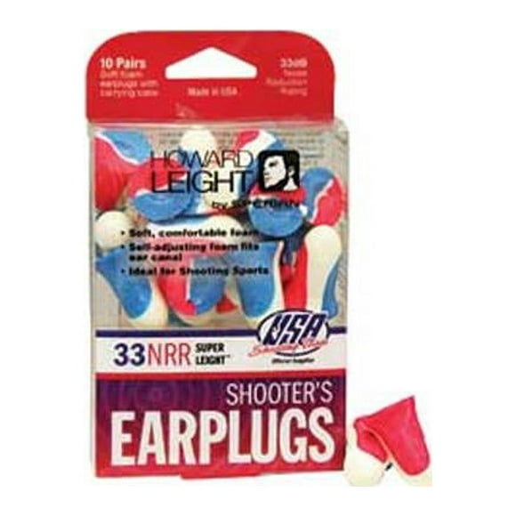 Howard Leight 1891 Super Leight Ear Plug Foam Red & White & Blue Nrr 33 With O Cord 0