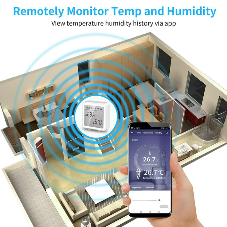 Smart WiFi Thermometer Hygrometer Digital Humidity Meter with App