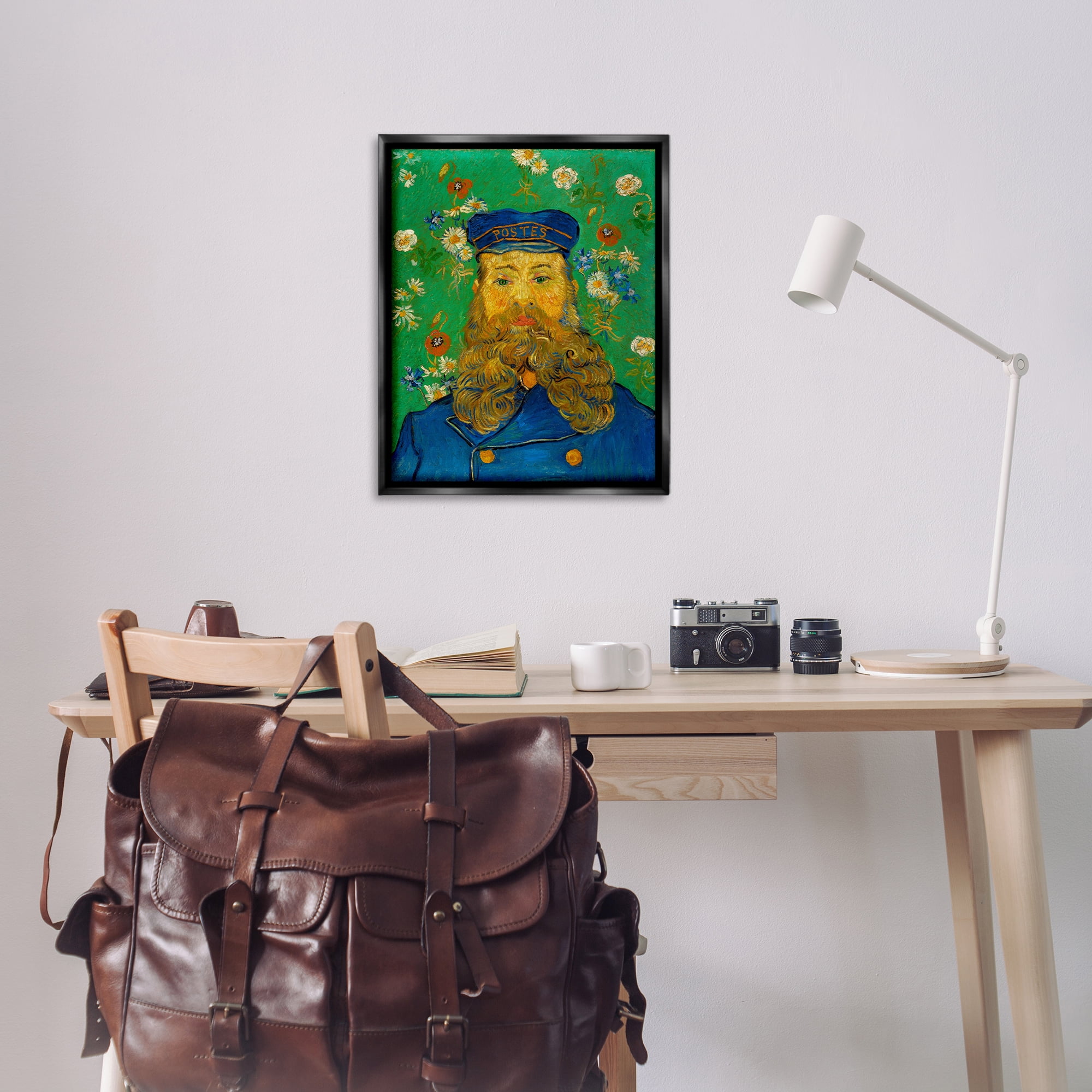 Stupell Industries Van Gogh Joseph Ruolin Portrait People Painting Black Floater Framed Canvas Art Print Wall Art, 25 x 31