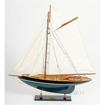 Handcrafted Wooden Sailing Boat Model - Decorative Ship for Home & Office