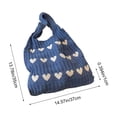 thumbnail image 6 of BZPIZ Knitted Heart-Patterned Tote Bag for Women, Large Beach Bag Shoulder Bag for Work School Beach Travel and Shopping Grocery, Gift for Women Men, 6 of 6