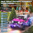 thumbnail image 2 of VIBESPARK 24V 2-Seater XL Ride on Toys with Remote Control for Toddlers, 7AH Battery Powered Ride on Electric Truck Car for Kids w/ Bluetooth, FM Radio, Colored Lights, MP3, Spring Suspension, Pink, 2 of 6