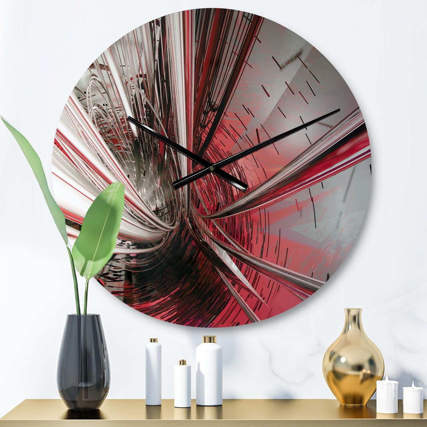 Designart 'Fractal 3D Deep into Middle ' Modern wall clock