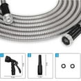 thumbnail image 2 of 100 FT Garden Hose ,304 Stainless Steel Heavy Duty Water Hose with 7 Function Nozzles No-Kink Rust Proof for Yard Outdoor, 2 of 6