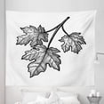 thumbnail image 1 of Maple Leaf Tapestry, Vintage Leaves Botanical Foliage Hand Drawn Retro Season Mono Colored Artwork, Fabric Wall Hanging Decor for Bedroom Living Room Dorm, 5 Sizes, White Black, by Ambesonne, 1 of 1