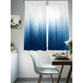 thumbnail image 4 of Blue Ombre Stripe Sheer Curtains for Living Room Bedroom Abstract Art Gradient Watercolor Sheer Curtains 72 Inch Long 2 Panels Set Light Filtering Curtain Window Treatments Drapes for Dining Room, 4 of 6