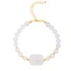 thumbnail image 1 of Pulsera de calcedonia blanca y perla de agua dulce para mujer, 1 of 2