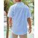 thumbnail image 2 of Camisa de lino, camisa de hombre, camisa de lino de manga corta, camisa casual, camisa de negocios, 2 of 7