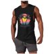 thumbnail image 2 of Camiseta sin mangas de cuello redondo para hombre, informal, a la moda, con estampado, deportiva, de poliéster, 2 of 5