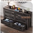 Modern Farmhouse 6 Drawers Dresser for Bedroom, Wood Double Dresser