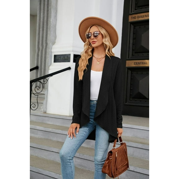 Women's daily wear loose and slimming fashionable texture cardigan jacket