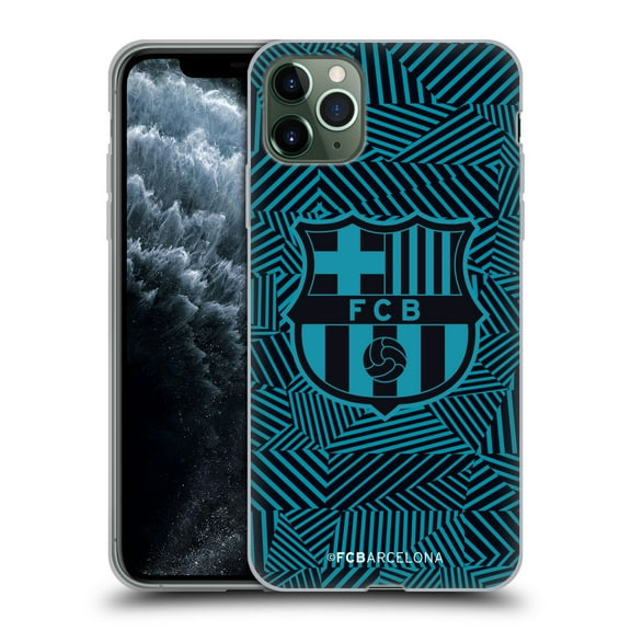 Head Case Designs Officially Licensed FC Barcelona Crest Black Soft Gel Case Compatible with Apple iPhone 11 Pro Max