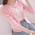 thumbnail image 5 of SWSMCLT Women's Soft Cardigan Sweater Knit Warm Winter Fashion Shrug Lightweight Open Front Long Sleeve Fall Home Pink X-Small, 5 of 5