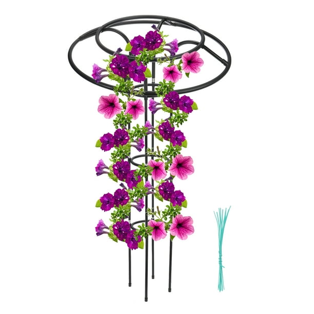Enrejado de Jardín para Plantas Trepadoras al Aire Libre, Enrejado de Metal de 145 cm para Soporte de Flores en Enredaderas, Negro
