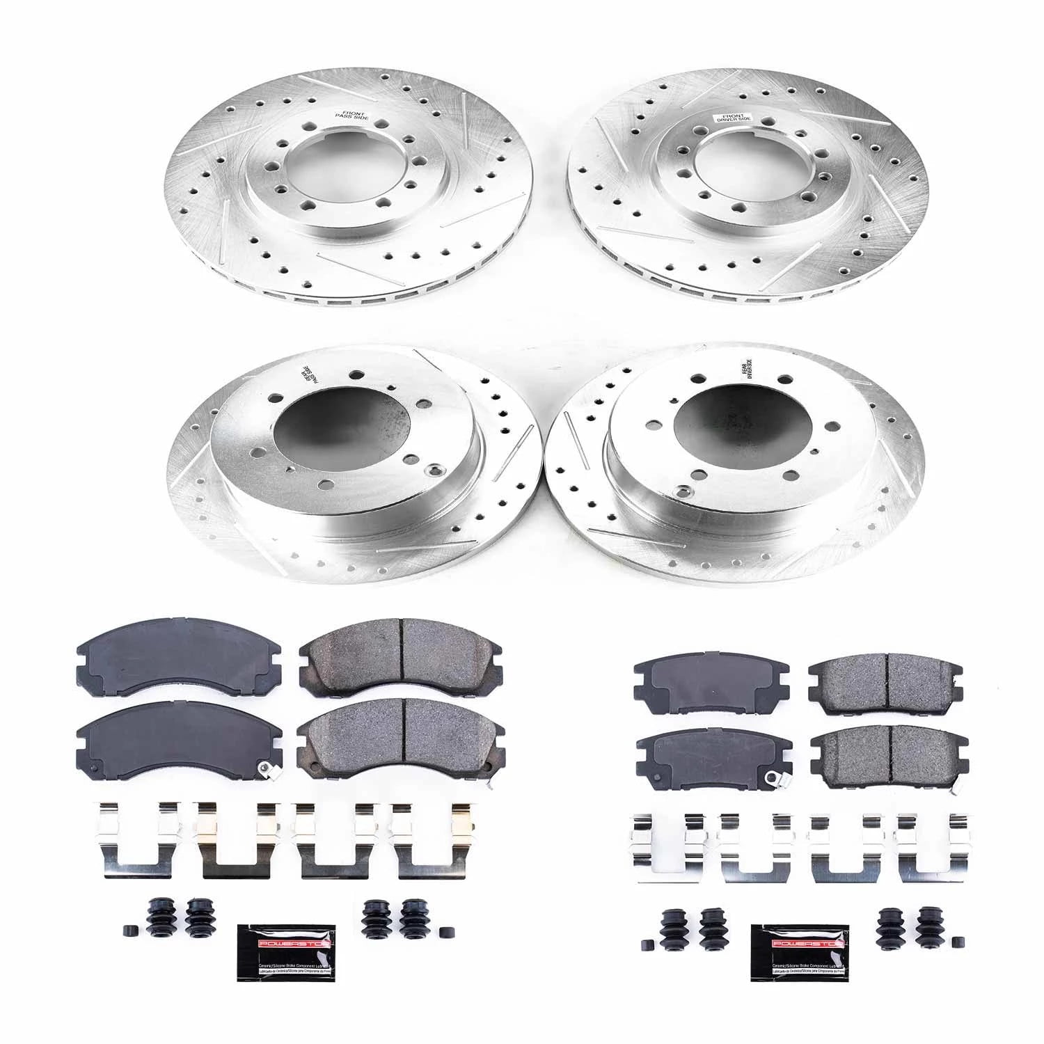 PowerStop Front and Rear Z23 Evolution Sport Carbon-Fiber Ceramic Brake Pad and Drilled & Slotted Rotor Kit Fits: MITSUBISHI Select Models K4305