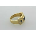 thumbnail image 3 of Bluebelljewels 14K Yellow Gold Finish Silver 3CT Lab Created Blue Sapphire Wedding Ring, 3 of 6