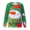 thumbnail image 3 of asdoklhq Christmas Ugly Christmas Sweater Women Christmas Fashion Casual Printed Round Neck Loose Long Sleeve Capless Sweatshirt Top Green L, 3 of 3