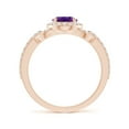 thumbnail image 2 of ANGARA Natural 1.15 Ct. Amethyst with Diamond Classic Ring in 14K Rose Gold for Women (Ring Size: 11.5), 2 of 9