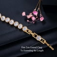 thumbnail image 6 of White Bracelet CZ Round Crown Tennis Chain Link Rose Gold Plated Women Bracelet, 6 of 9