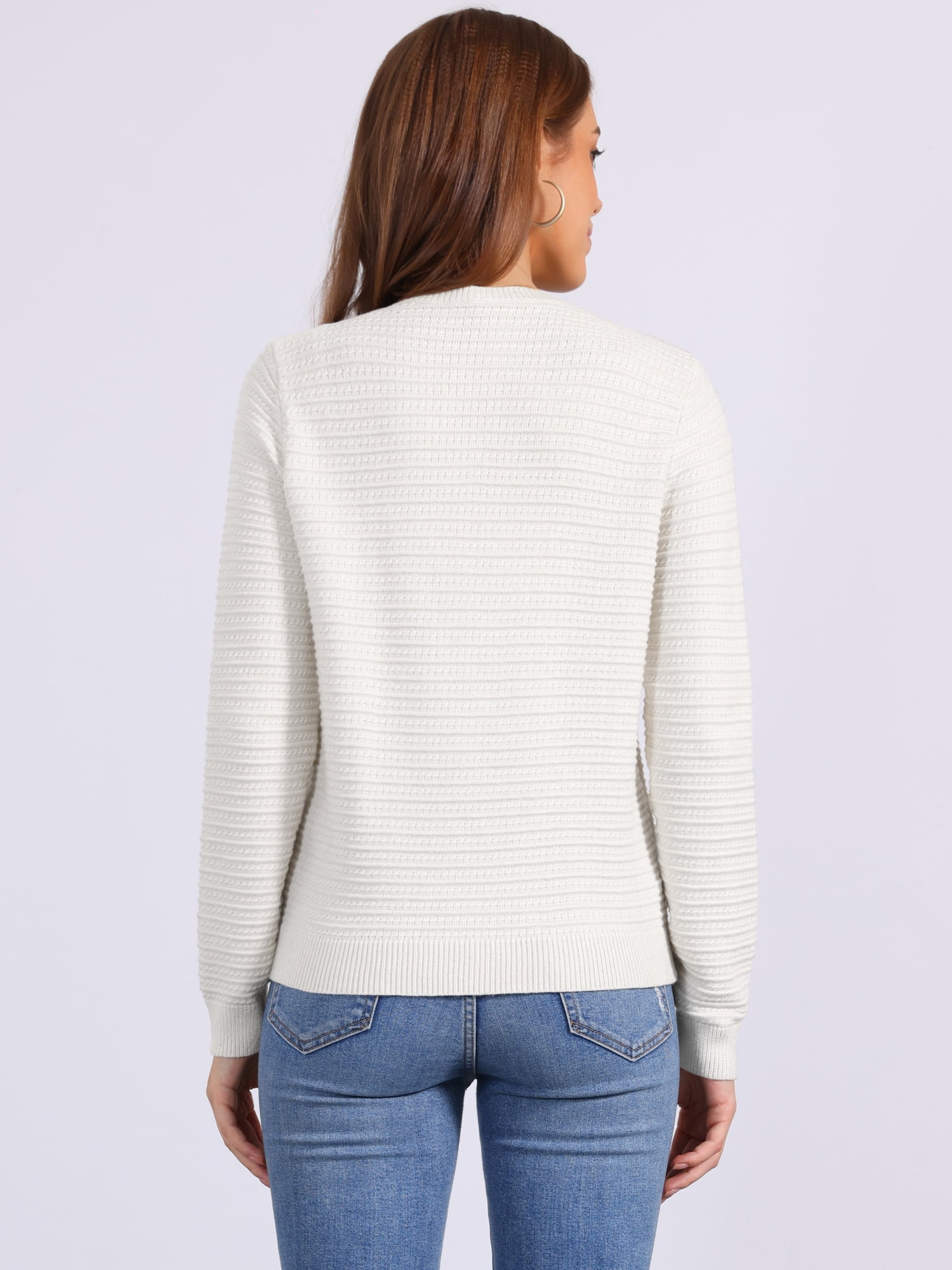 DARING DIVA Women's Crew Neck Long Sleeve Open Front Button Down Cardigan XL Apricot