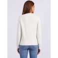 thumbnail image 3 of DARING DIVA Women's Crew Neck Long Sleeve Open Front Button Down Cardigan S Apricot, 3 of 6