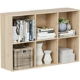 thumbnail image 5 of Anhdah 6 Cube Storage Organizer, Cube Bookcase Closed Back Panel Bedroom, Living Room, Home Office, Closet Bookshelves White Oak, 5 of 8