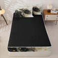 thumbnail image 4 of Castle Fairy Luxury Ink Gold Floral Art Zipper Twin Comforter Sets with Fitted Sheet and 2 Pillowcases,Black White Flower Glitter Splash Layout Zipper Bedding Set,Gold Gray,Black Reversible,4-Piece, 4 of 6