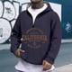 thumbnail image 1 of WILLBEST Sudadera con Capucha para Hombre, con Cremallera De Un Cuarto y Estampado De Letras, Cómoda y Informal, Interior Suave para Uso Diario Chica, 1 of 3
