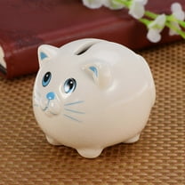 COSMOBETTY Saving Money Bank Ceramic Piggy Bank White 1Pcs