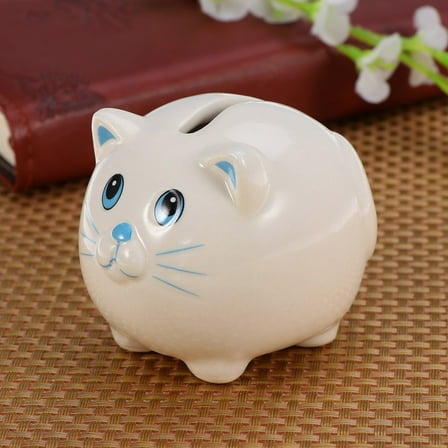 COSMOBETTY Saving Money Bank Ceramic Piggy Bank White 1Pcs