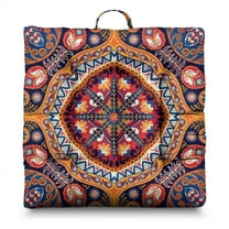 Meditation Pillow with Paisley Design, Boho Square Floor Pillow for Yoga and Relaxation 22 x 22