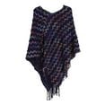 thumbnail image 2 of Clearance Baberdicy 1 Scarf Big Deal Women Tassel Splice Poncho with Tassels Knitted Shawl Scarf Fringed Wraps Pashminas Sweater Pullover Cape Gifts for Women Sweater Tassel Hem Shawl Wrap Cloak, 2 of 4