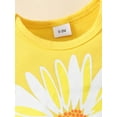 thumbnail image 6 of Suealasg Baby Girl Summer Clothes Set 3M 6M 9M 12M 18M Short Sleeve Letter Print Romper Tops +Sunflower Print Shorts +Headband 3Pcs Newborn GirlOutfits, 6 of 9