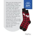 thumbnail image 7 of MeMoi Men's Buffalo Plaid Checked Moose Holiday Crew Socks - Mens - Male, 10-13, Black-Red, 7 of 7