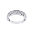 thumbnail image 1 of 1/3 Ct Round Cut Lab Created Moissanite Diamond Mens Wedding Band Ring In 14K White Gold Plated Sterling Silver(G-H Color,VVS1 Clarity,0.33 Cttw)-8.5, 1 of 9