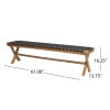 thumbnail image 5 of Noble House Mallett Outdoor Acacia Wood Bench with Rope Seating Black and Teak, 5 of 6