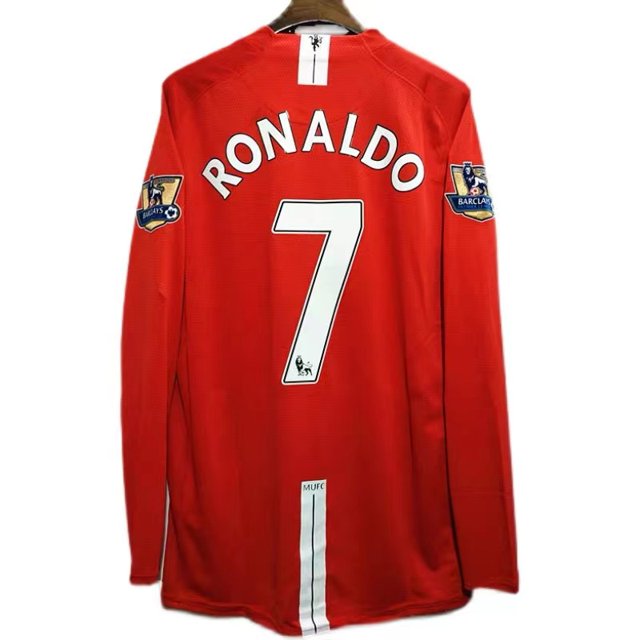 2007-2008 Manchester United Home manga larga Final Retro camiseta de fútbol 2BBB