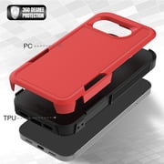 ELEHOLD Protective Phone Case for Google Pixel 10A , Shockproof Rugged Hybrid Dual Layer Non-Slip Slim Fit Cover,Red