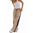 thumbnail image 2 of Women'S Wide Leg Pants Drawstring High Rise Side Striped Slouchy Palazzo Pants with Pockets Khaki XXL, 2 of 6