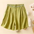 thumbnail image 4 of Only Moment Women's Summer Shorts Polyester,Spandex Summer Casual Elastic High Waisted Wide Leg Cute Dressy 2026 Vacation Beach Clothes Swim Shorts Women Green,2XL, 4 of 5