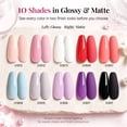 thumbnail image 4 of Morovan 10-Color Gel Nail Polish Set with Base & Top Coat – Vivid Reds, Soft Blues, Elegant Purples & More for All-Season Manicures, 4 of 9