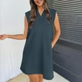 thumbnail image 4 of Hrsba Womens Summer Sleeveless Dress,Plus Size Casual Dress for Womens,Women's Fashion Summer Solid Color Sleeveless Lapel Casual Dress, 4 of 4