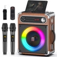 thumbnail image 1 of Bocina Karaoke JYX, Máquina de Karaoke, Altavoz Bluetooth con 2 Micrófonos de Karaoke, Altavoz Portátil con DJ Luces, Altavoces Bluetooth Sistema PA Soporte FM/USB/TF/REC/AUX, para la Party Fiesta, 1 of 12